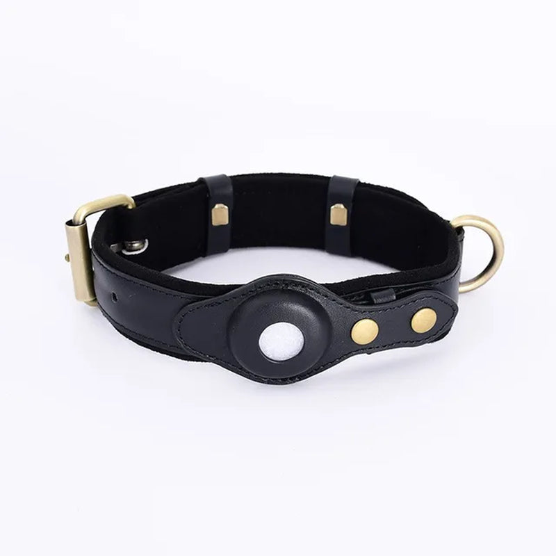 New Leather Anti-Lost Dog Collar with Airtag Holder for the Apple Airtag Heavy Duty anti Lost Positioning Collar Dog Accessories