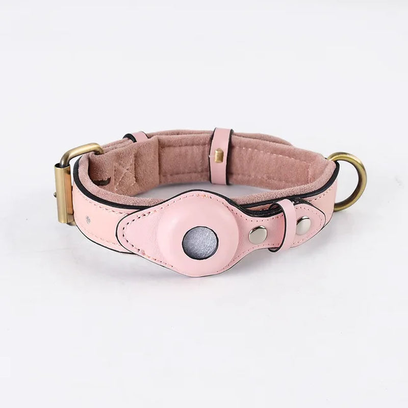 New Leather Anti-Lost Dog Collar with Airtag Holder for the Apple Airtag Heavy Duty anti Lost Positioning Collar Dog Accessories