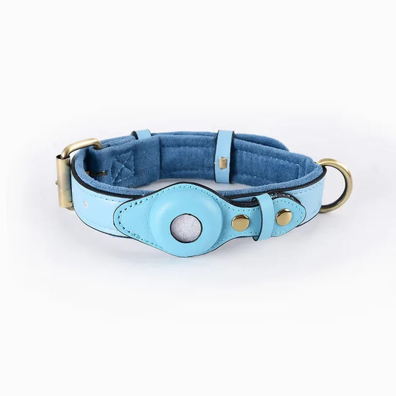 New Leather Anti-Lost Dog Collar with Airtag Holder for the Apple Airtag Heavy Duty anti Lost Positioning Collar Dog Accessories